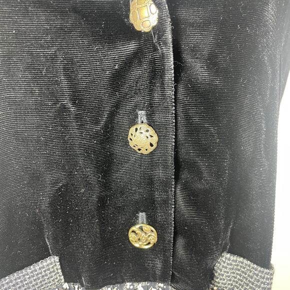 Vintage 80s Black Velvet Maxi Dress M Whimsygoth Renfaire Witchy Peasant Prom - Picture 4 of 9